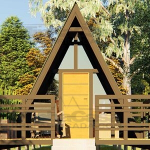 Modelo chalé A-frame 2 de 28,98M²