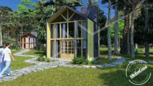 Modelo Chalé Escandinavo 1.2 de 37,04M²